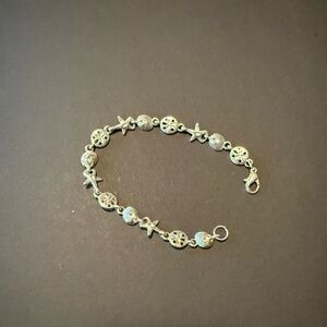 Sterling silver Starfish and Sand Dollar Bracelet